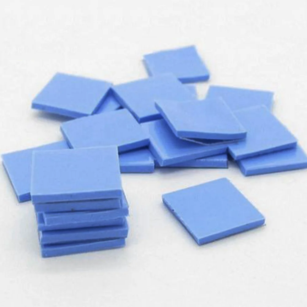 10mm*10mm*1mm 100PCS Thermal Pad GPU CPU Heatsink Cooling Conductive Silicone Pad thermal pad paste Cpu thermal pads cooler Blue