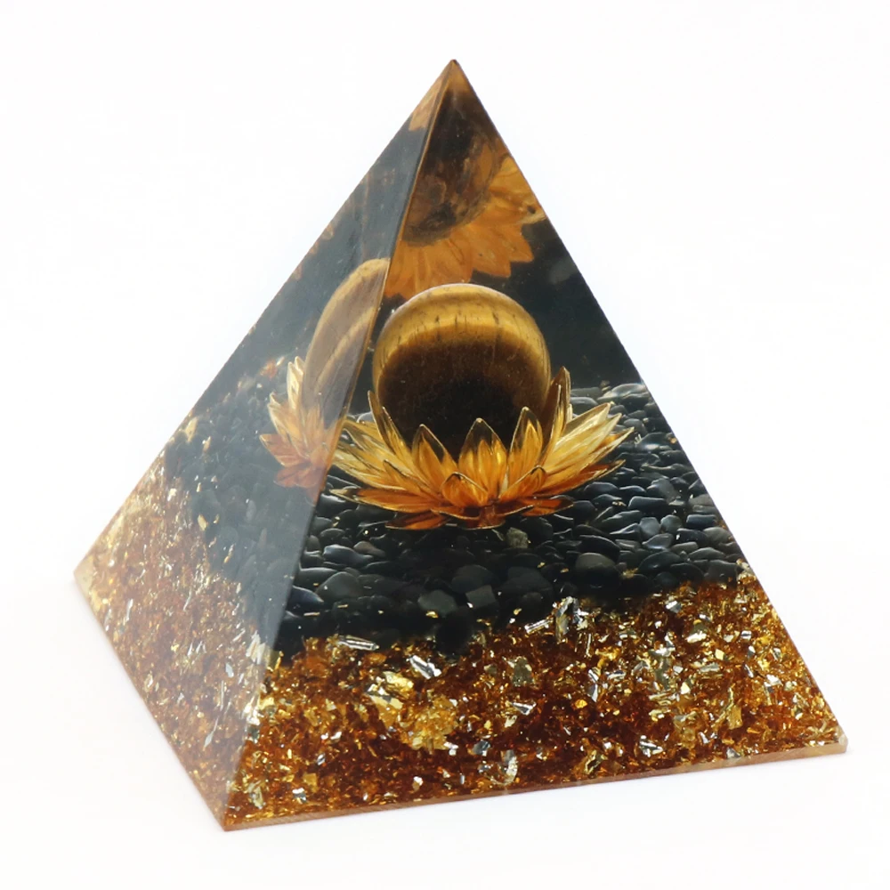 

6cm Orgonite Pyramid Natural Crystal Healing Chakra Energy Generator Protection Reiki Wealth Gather Stone Home Decor Ornaments