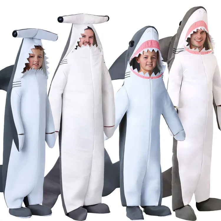 Halloween stage show performance adult children marine animal shark great white shark hammerhead hammerhead shark costume