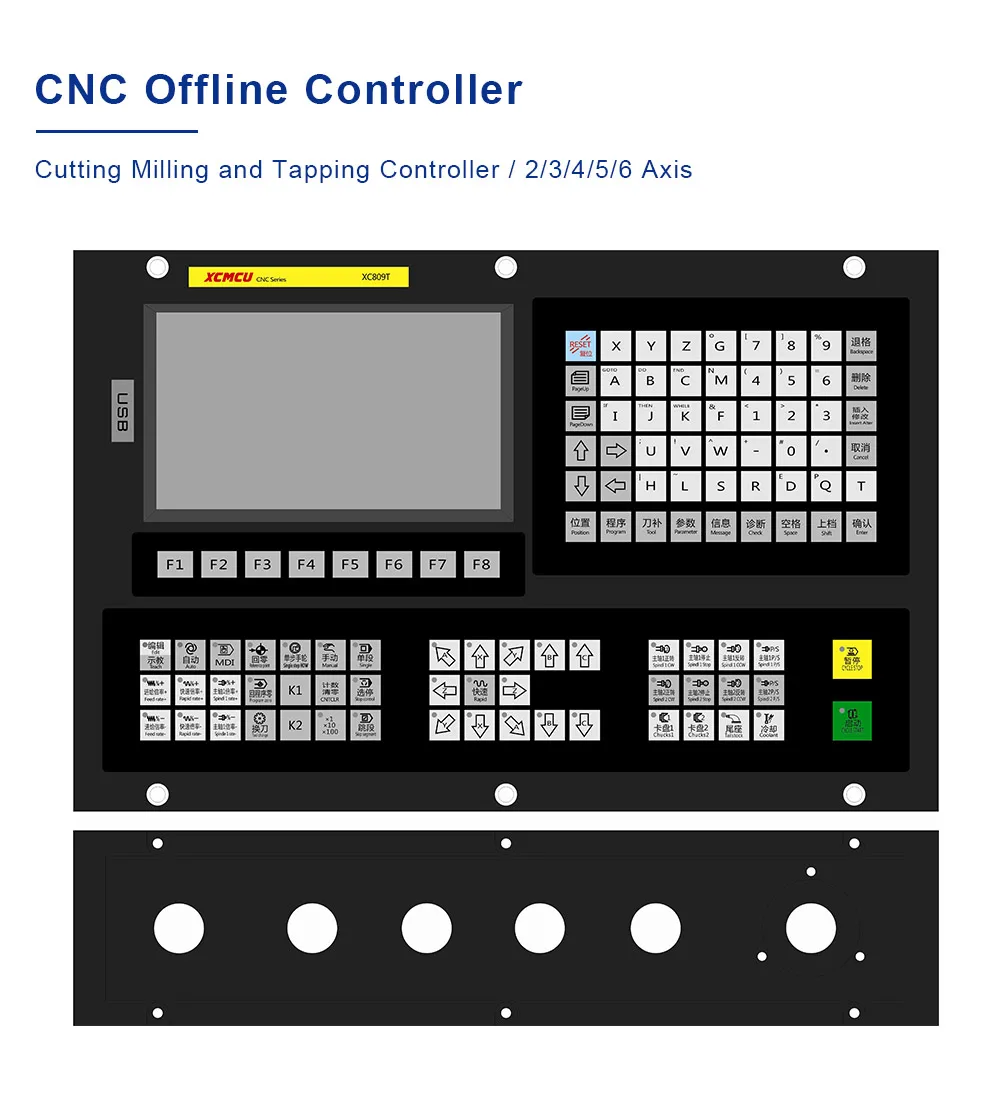 XC809T 2/3/4/5/6 แกนมัลติฟังก์ชั่นเครื่องกลึง CNC ระบบคอนโทรลเลอร์เครื่องมือนิตยสารสนับสนุน G-code ATC FANUC ดิจิตอลแกน