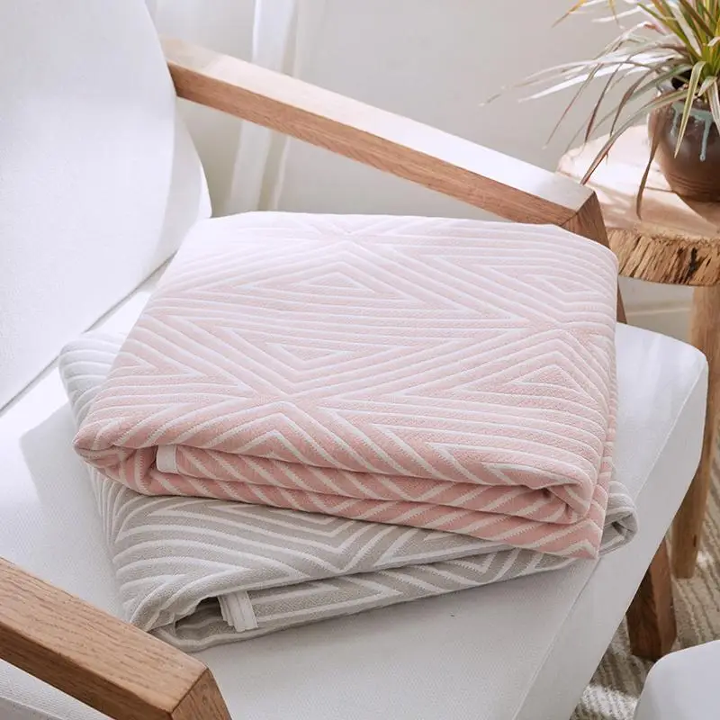 

25 Soft Cotton Blankets On The Bed Japan Style Summer Quilt Pink Khaki Bed Linens Twin Queen Size Anti Pilling Bedspread Blanket