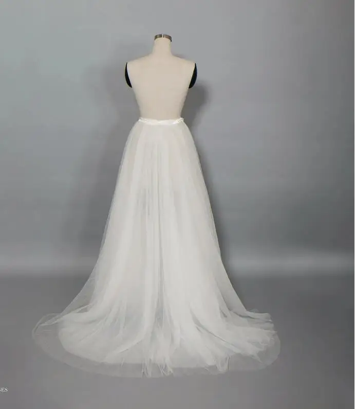 tulle skirt white Removable Train Tulle Detachable Bridal Over skirt black Detachable wedding skirt