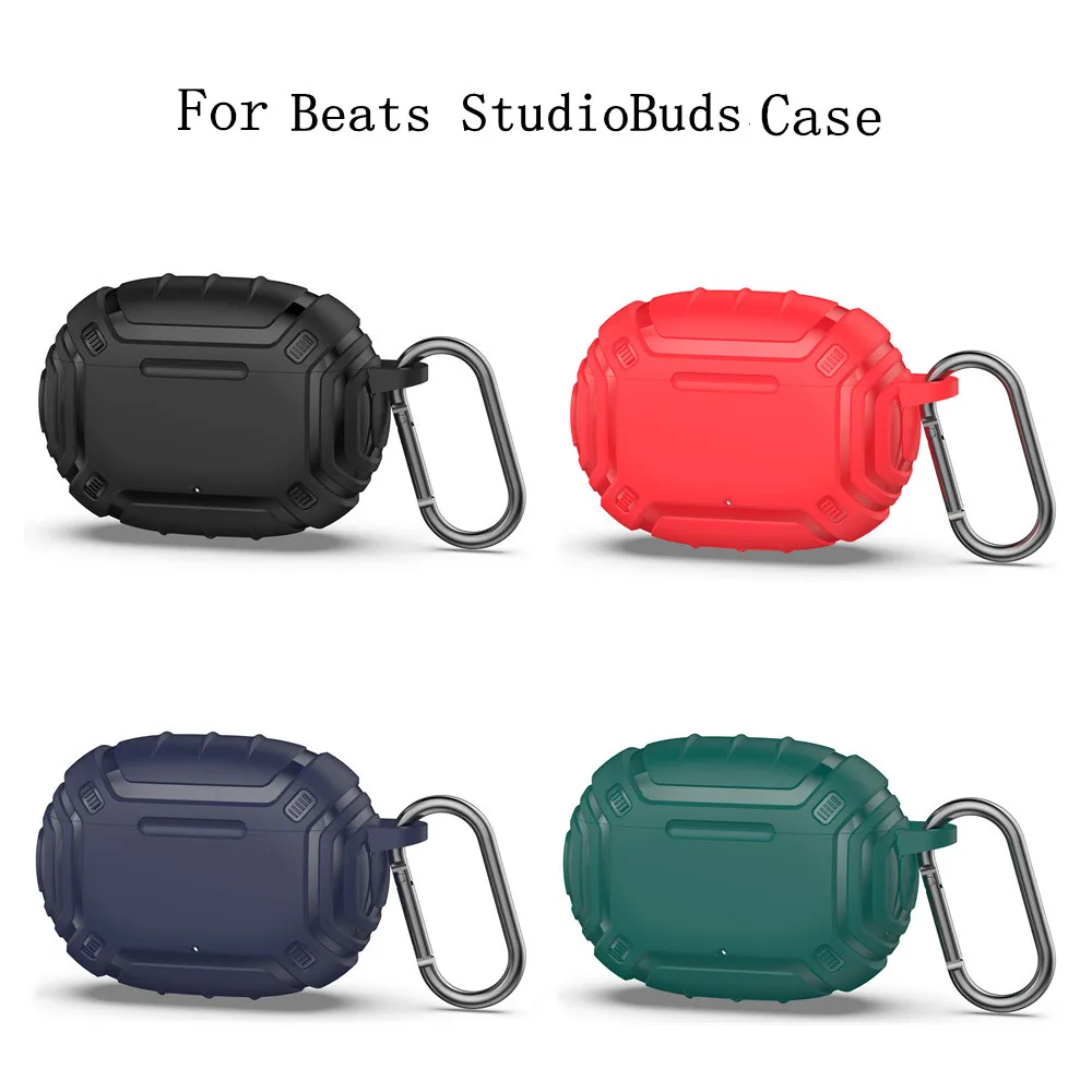 Untuk Beats Studio Bud Casing 2021 Penutup Baru untuk Pria Pelindung Seluruh Tubuh untuk Beats Studio Bud Casing Pengisi Daya dengan Gantungan Kunci,