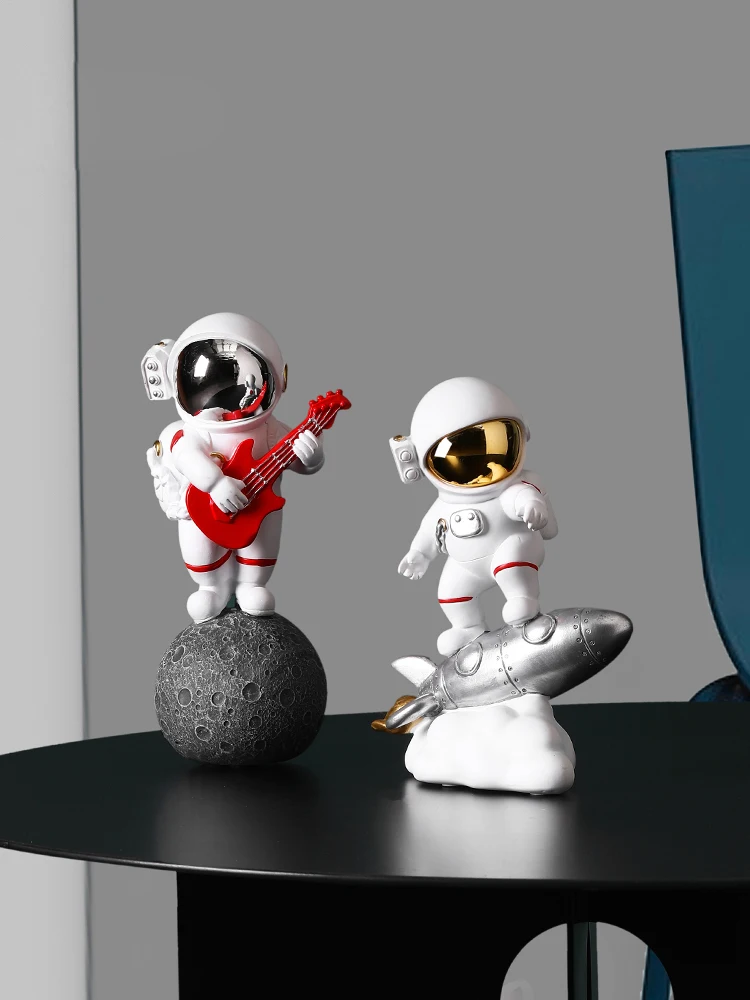 Astronaut Spaceman Miniature Figurines, Resin Craft Desk, Fairy Garden Furnishing Articles, Kawaii Home Decoration, Modern Music