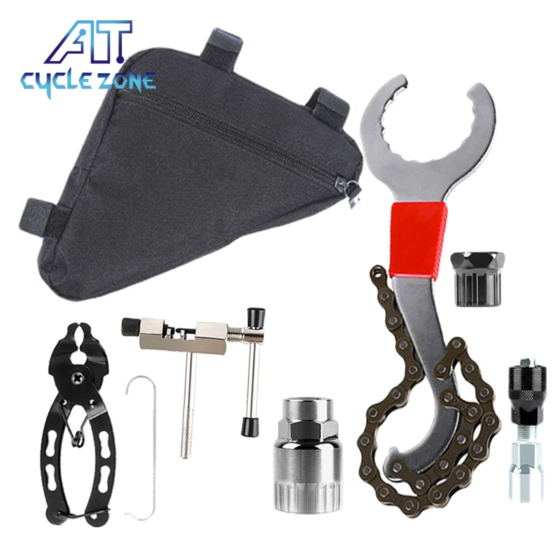 7 PCS Bicycle Repair Tool Kits Flywheel Removal Chain Breaker Extractor Cutter Crank Puller Wrench MTB Road Bike Maintenance Set