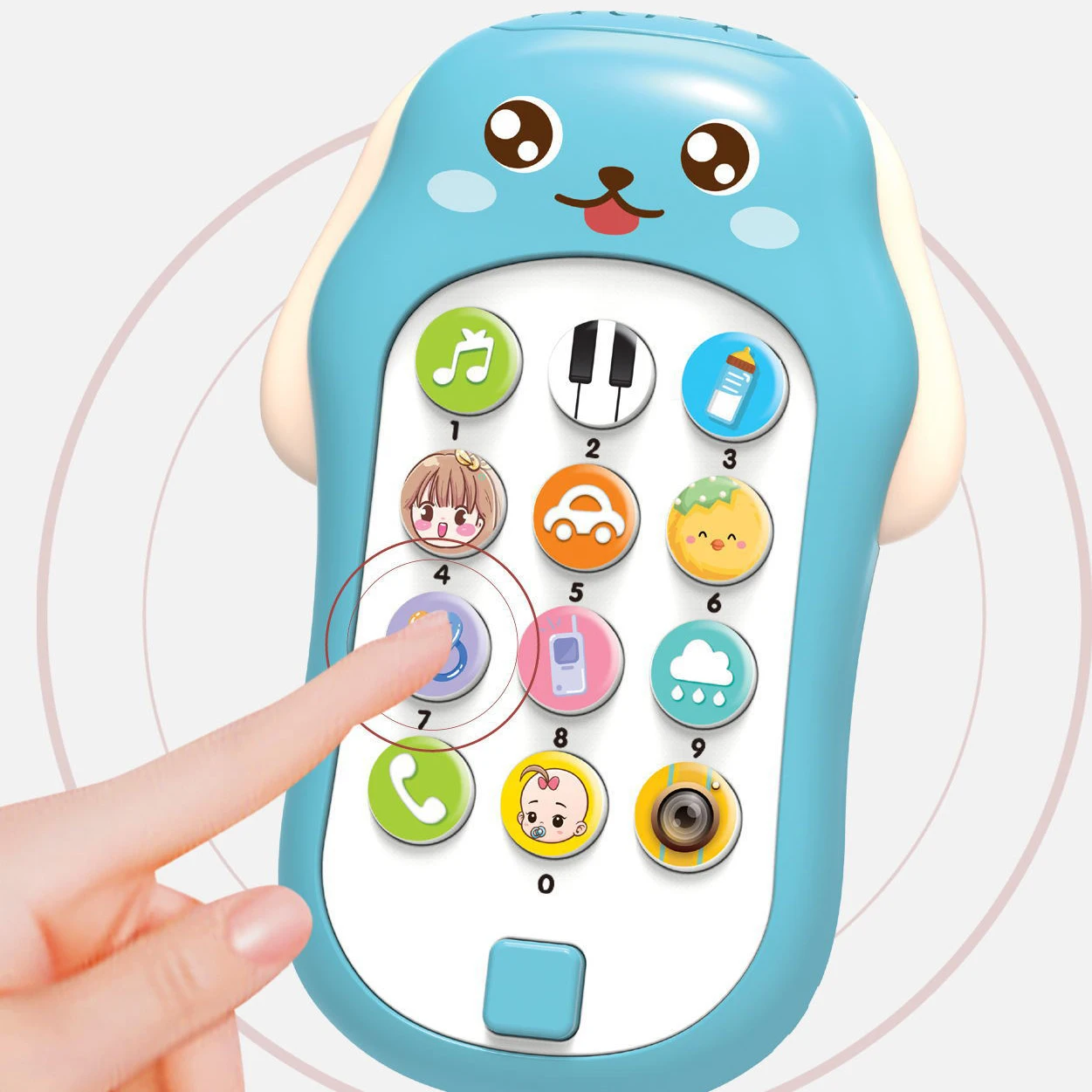 Baby Gutta-percha Toy Face Changing Music Mobile Phone Baby Toys Sleeping Artifact Simulation Telephone Early Educational Toy