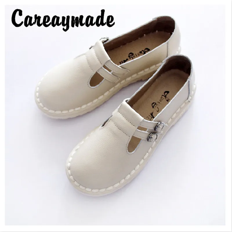 Careaymade-New style spring&summer real leather shoes, original homemade shoes, casual handmade retro women\'s shoes,3colors