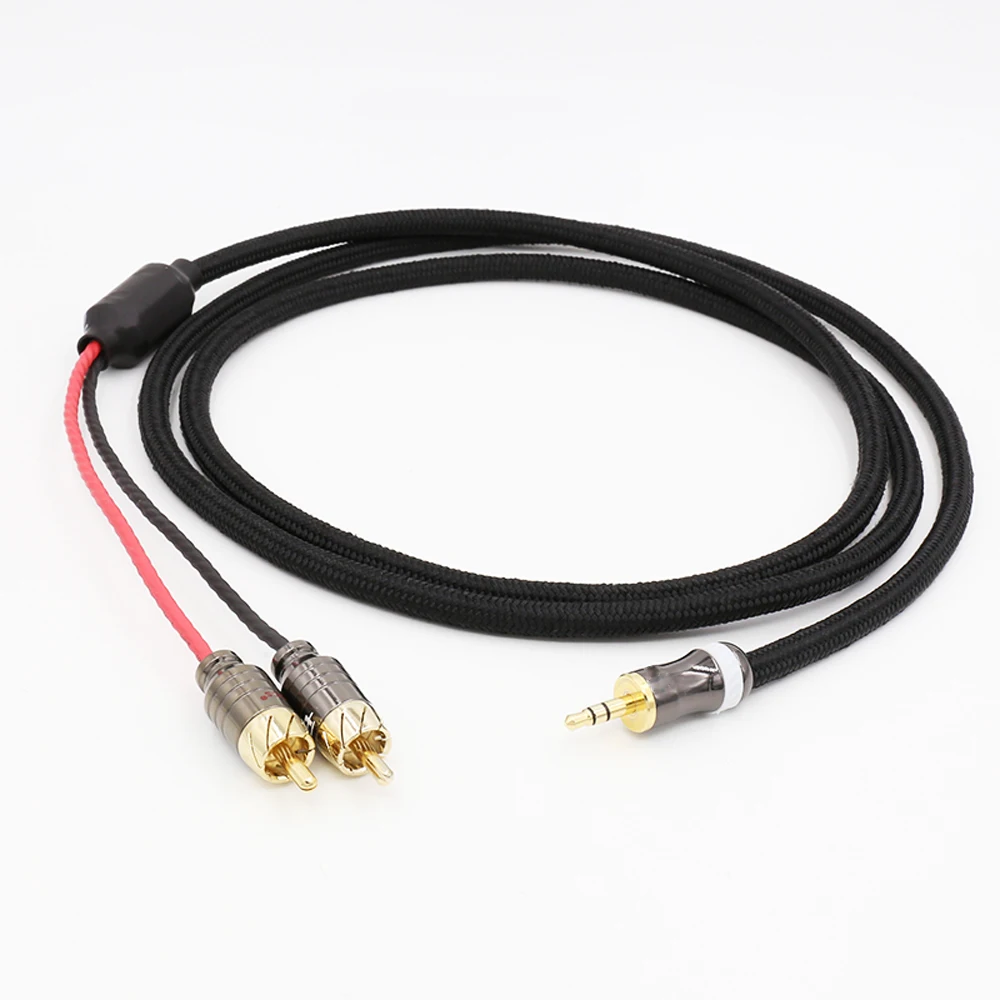 محول ذكر للتلفزيون مكبر صوت الفيديو ، كابل الصوت ، HiFi ، من من من إلى 2RCA ، Aux ، مقبس إلى 2 RCA