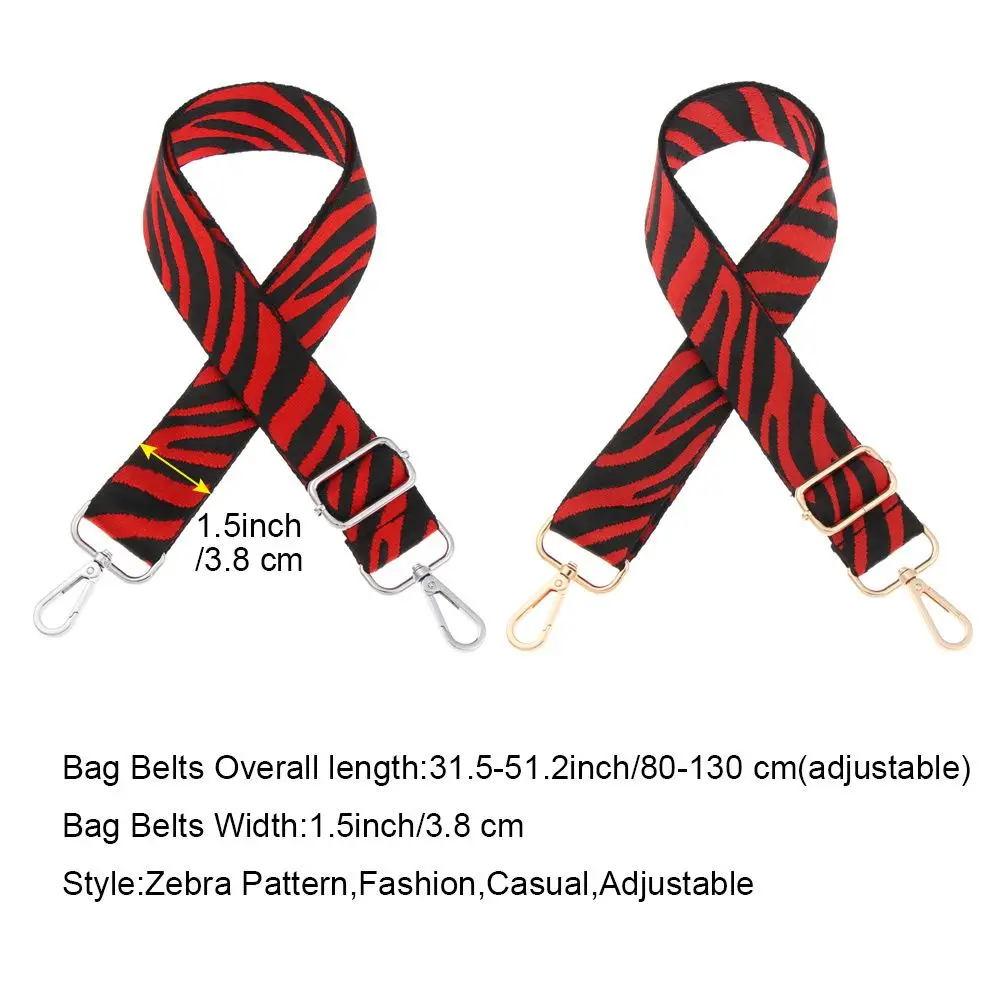 Hot New Zebra Pattern Bag Strap Women Handbag Belt Wide Shoulder Bag Strap Replacement Adjustable Nylon Bag Accessories