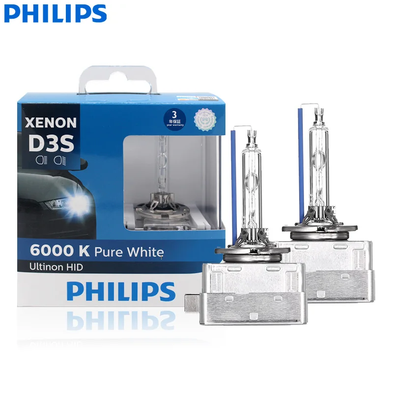 Philips Ultinon HID D3S 42403WXX2 35W 6000K Cool White Light Xenon HID Headlight Car Bulbs Auto Fashion Lamps Made in Germany 2x