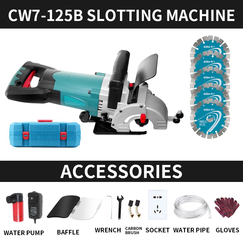 CW7-125B Wall Slotting Machine Dust-free Hydropower Engineering Installation High-power Automatic Trunking Cutting Machine 220V