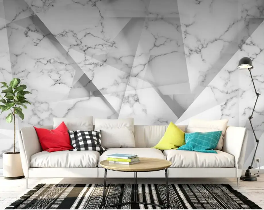 

Custom Any Size Mural Wallpaper Modern minimalist style 3d triangle Wallpaper Mural Painting For Living Room TV background wall