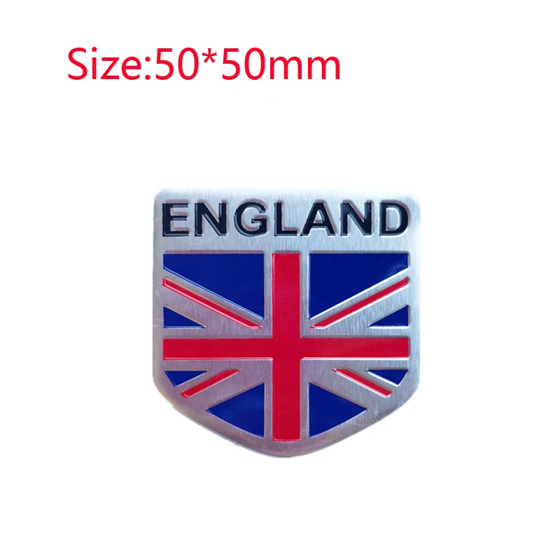 UK Flag United Kingdom Flag Thin Aluminium Label Emblem Chrome Car Styling Sticker England Britain National Flag Car Stickers