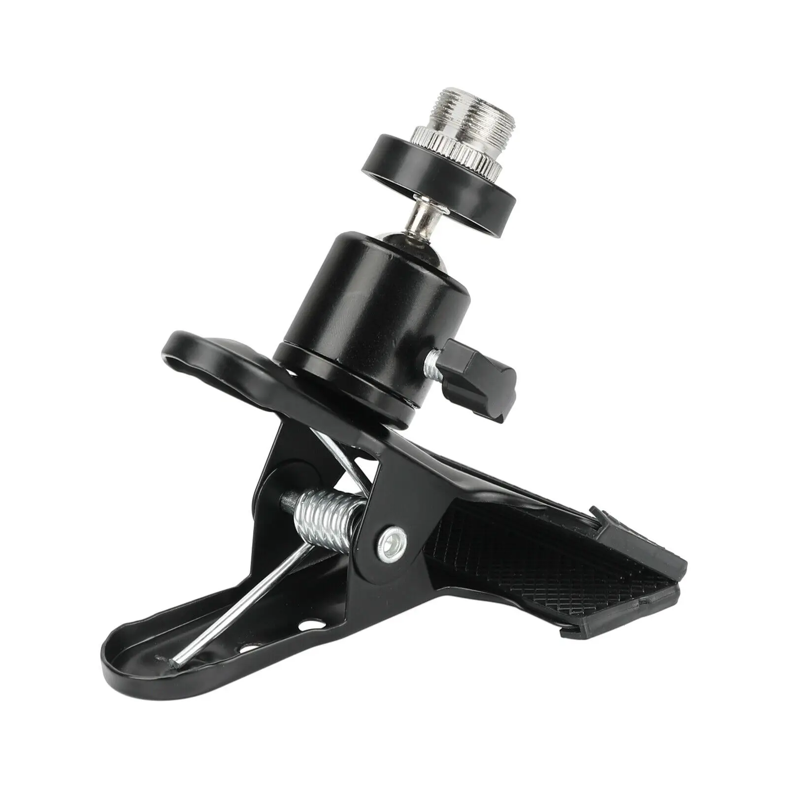 New design Multi-purpose Spring Clamp Adjustable Ball Head Microphone Screw Adapter