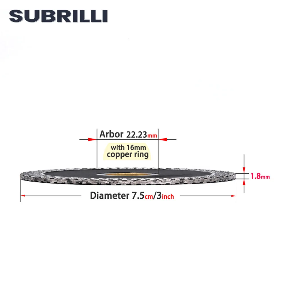 SUBRILLI 3 "5 قطعة حار ملبدة المستمر المنشار بليد توربو حافة الجزء قاطع ماسي القرص الخزف بلاط سيراميك القرص الدائري