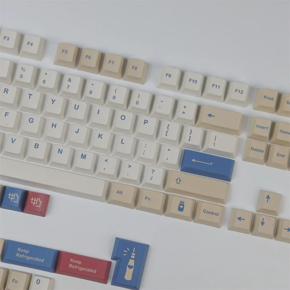 GMK Soyamilk-teclas ISO Enter, 140 teclas, perfil de cereza, PBT, sublimación de tinte retroiluminado, juegos completos para GH60, GK61, 64, 68, 87, 96, 980