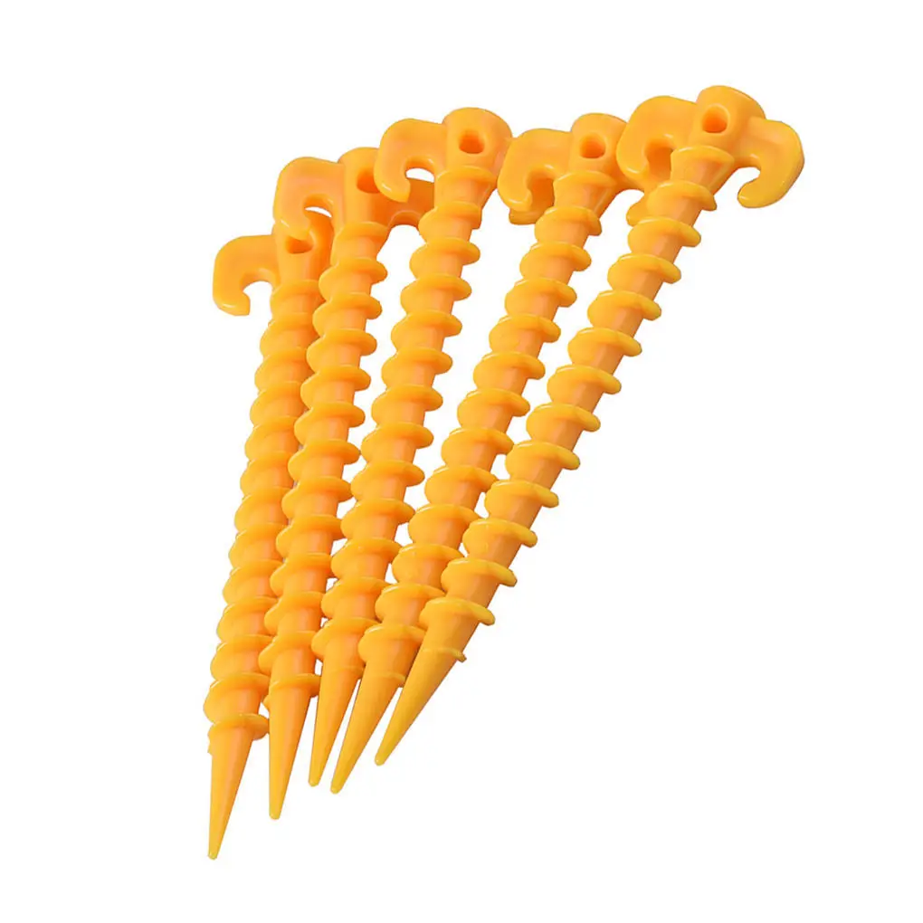 5PCS Plastic Tent Hook Stakes Camping Tents Accessories Ground Support Nails Peg Screw Anchor Shelter Tent Stakes Pegs