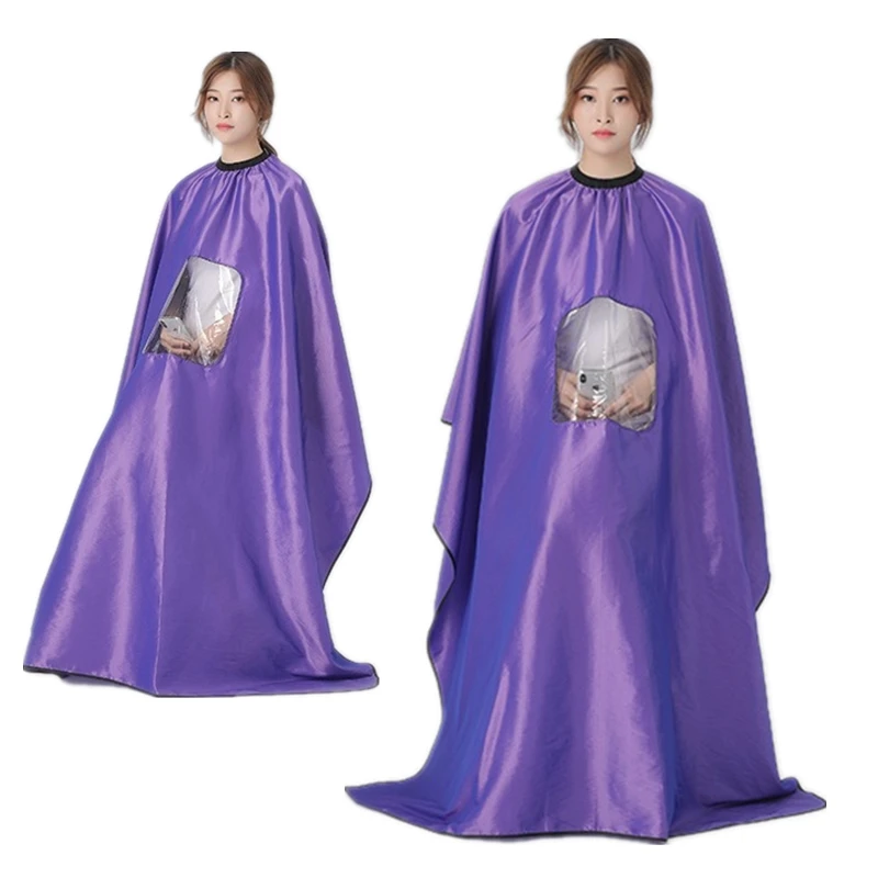 Salon Professional Waterproof Haircut Cape With Visible Window Dye Hair Perm Styling Robe Barber Shop Hairdressing Apron Cape