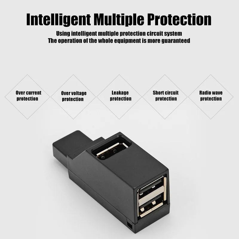 Wireless 3 In 1 USB 3.0 HUB Adapter Extender Mini Splitter Box 3 Port untuk Laptop Macbook Mobile Phone High Speed U Disk Reader