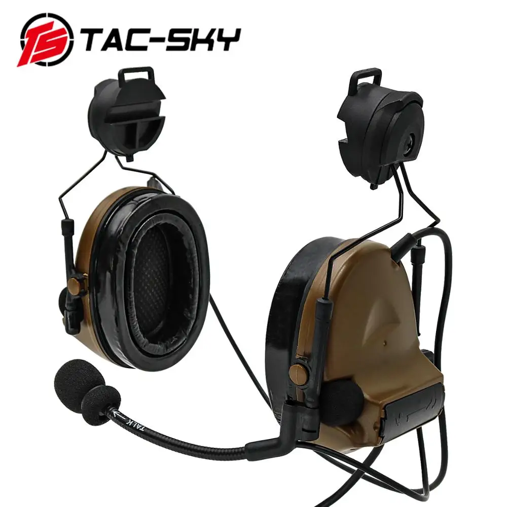 TAC-SKY Comtac II Helm Bracket Silicone Earmuffs Outdoor Berburu Olahraga Kebisingan Pengurangan Pickup Militer Taktis Headset C2CB