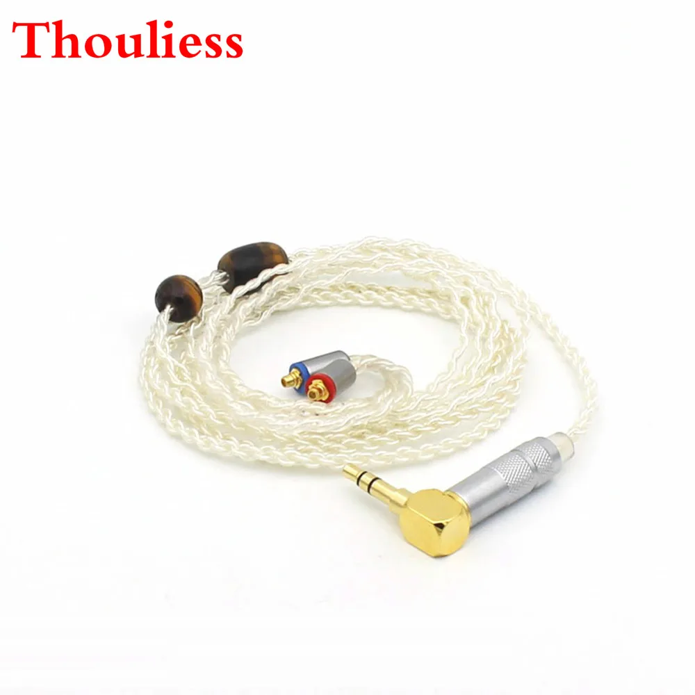 Thouliess Free Shipping MMCX Cable Single Crystal Plated Silver Upgrade Cable for SE846 SE535 SE315 SE215 UE900