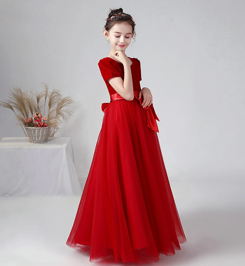 Dideyttawl Rote Blume Mädchen Kleider Für Neue Jahr Tüll Junior Konzert Kleid Weihnachten Kinder Geburtstag Hochzeit Formal Pageant Kleid