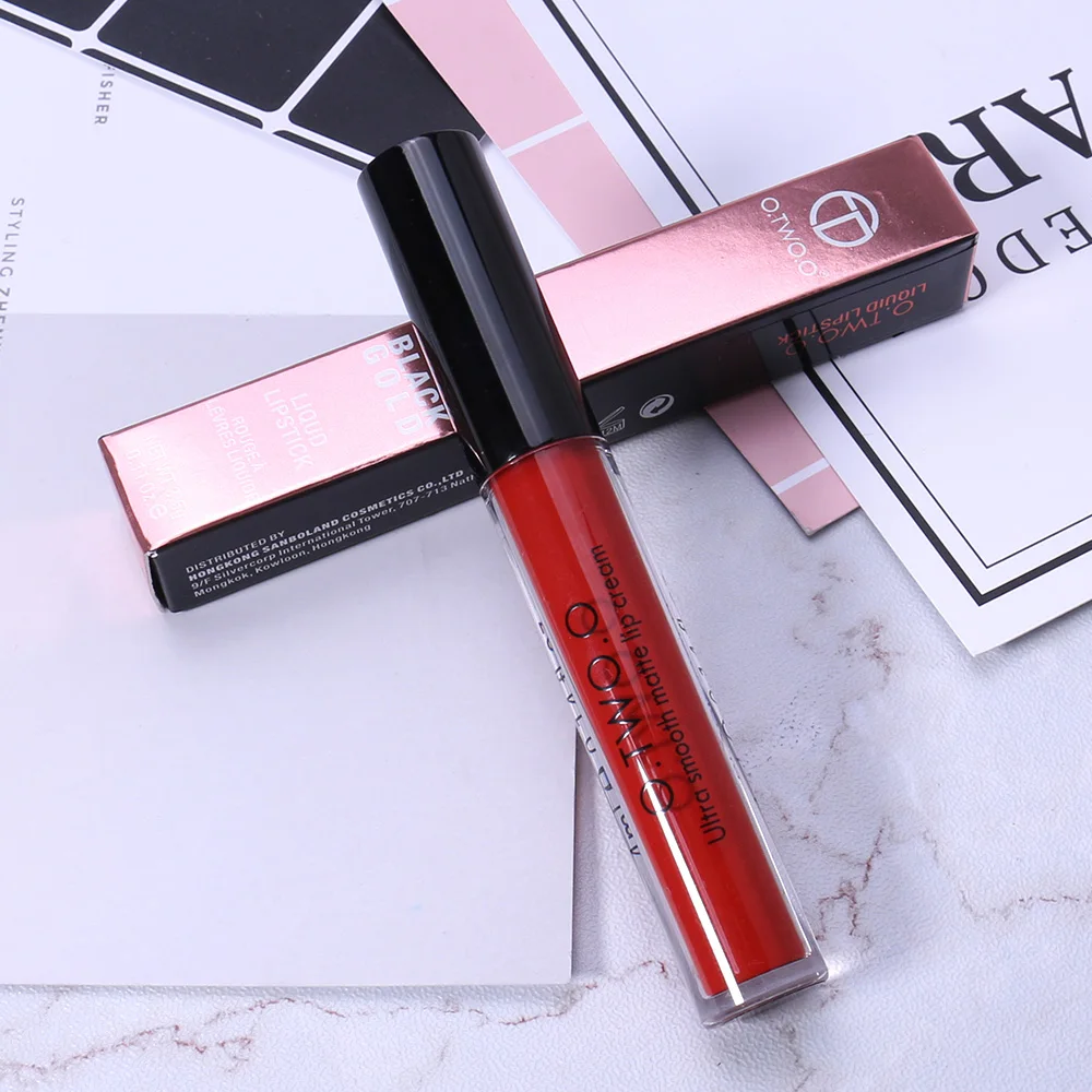 O.TW O.Oผ้าไหมVelvet LiquidลิปสติกMatte Lip Glossกันน้ำLong Lasting Lip Makeupเนื้อนุ่มเซ็กซี่ผู้หญิงNude Lip stick