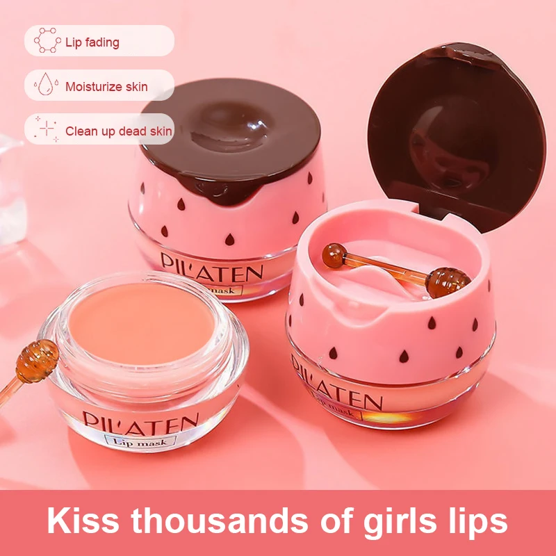 PLATEN 2Pcs Girl Good Night Lip Mask Fruit Natural Extract Hydrating Peel Off Lip Mask Deeply Care Lip Oil Primer Lip Balm TSLM1