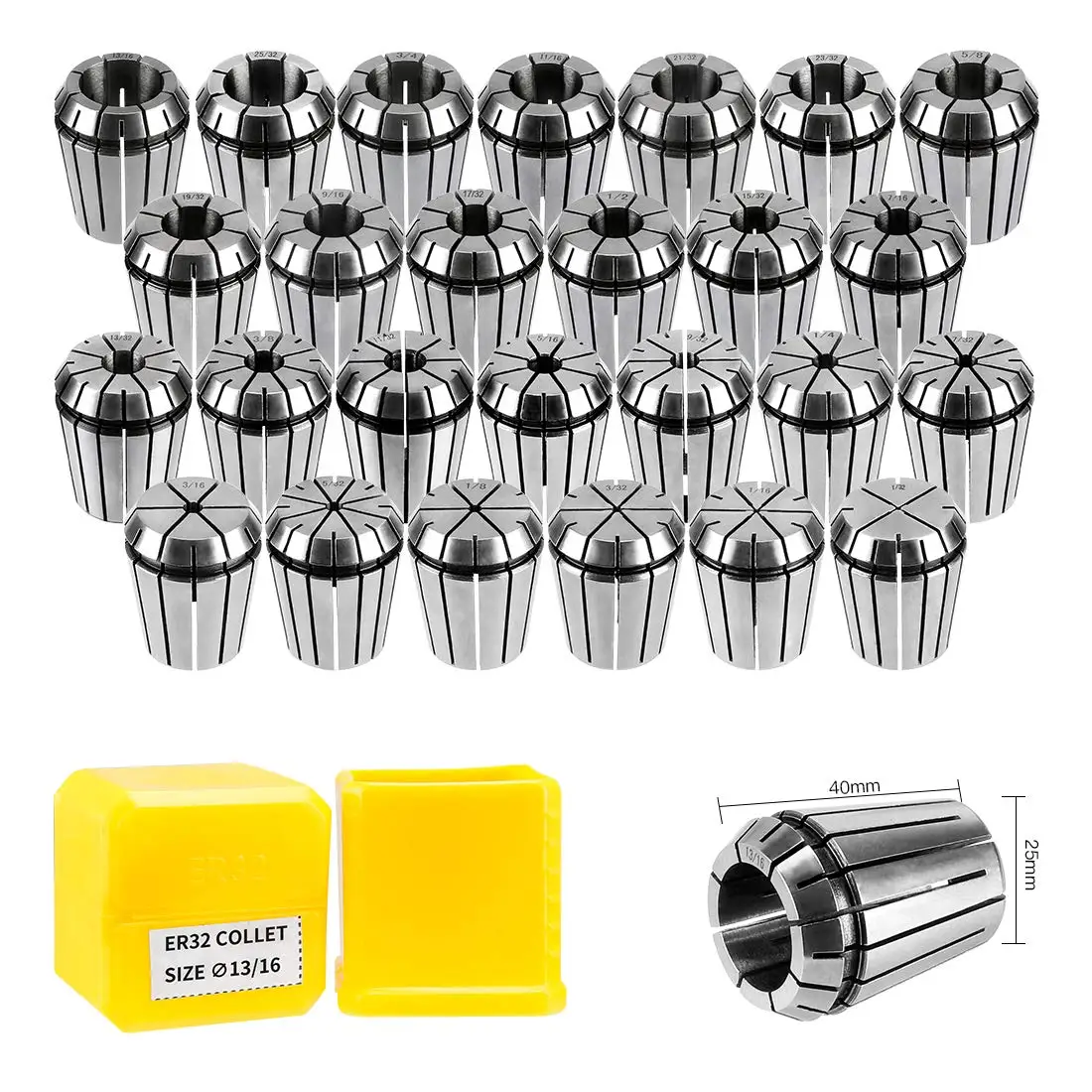 

1pcs ER40 ER Collet Tool Precision Spring Collet Set From 3mm To 26mm CNC Collet Chuck for Milling Lathe Tools and Spindle Motor