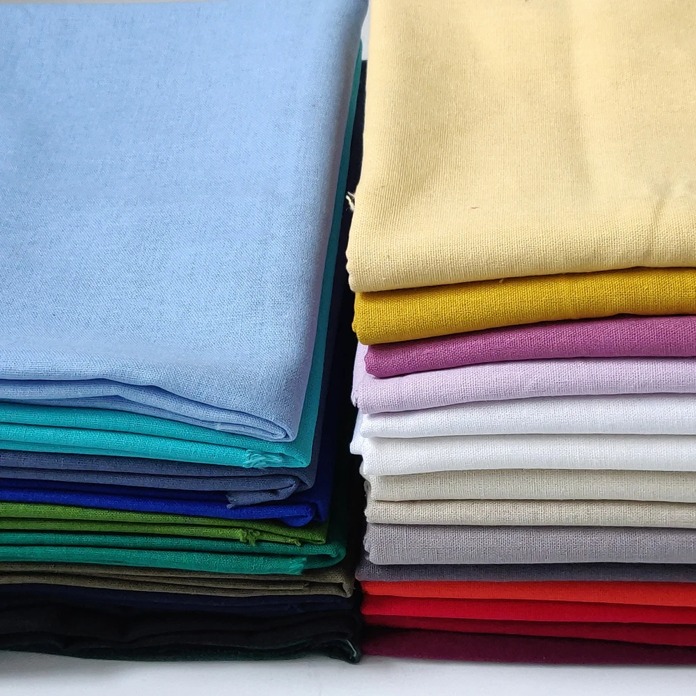 1 meter X 1.4 meter Solid Color Linen Cotton Fabric Diy,Toys,Dolls,Shirt,Dress Sewing Material