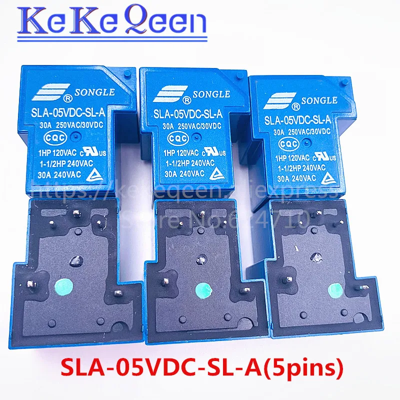 Power relays 5Pin SLA-05VDC-SL-A  SLA-12VDC-SL-A SLA-24VDC-SL-A SLA-48VDC-SL-A 5V 12V 24V 48V 30A T90 a group of normally open