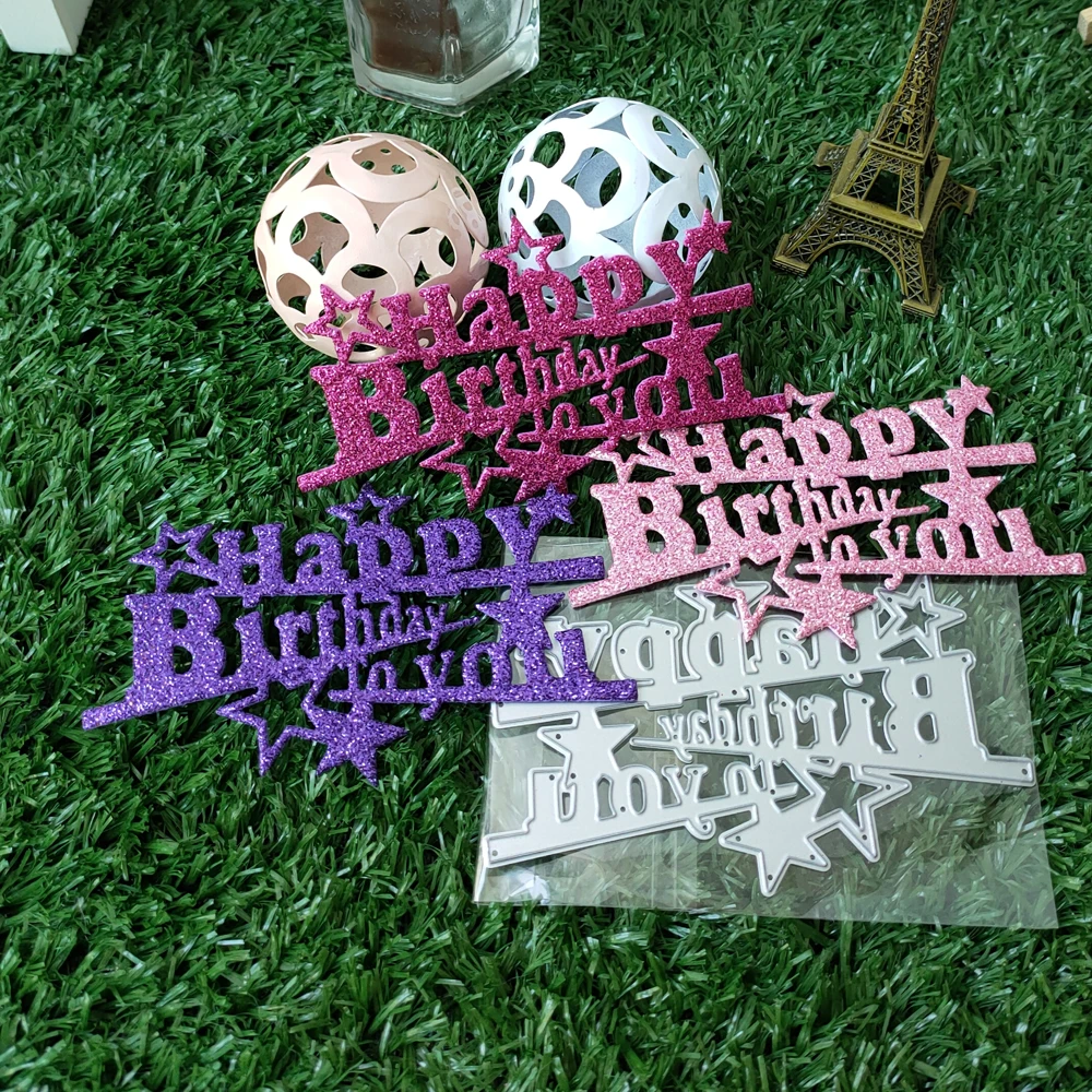 Happy Birthday, love Metal cutting dies for the manufacture of clipping-album cards fustelle metalliche per scrapbooking