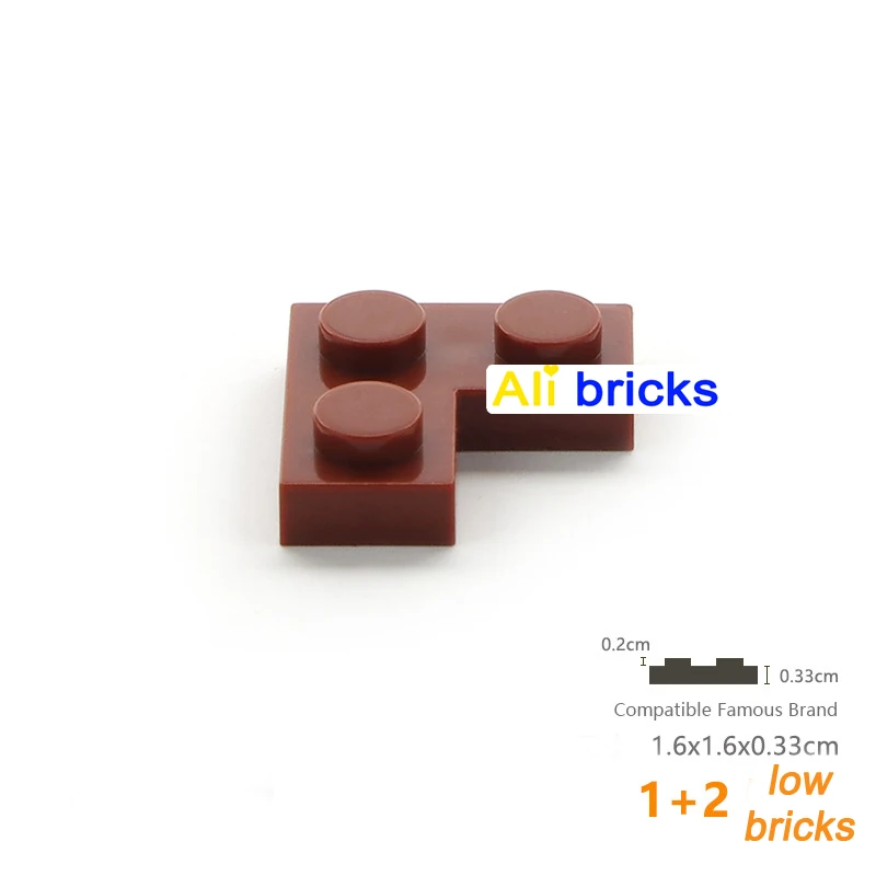 40pcs Bulk Accessories Parts Plate 2x2 Corner Idea Building Bricks 2420 DIY Classic Blocks MOC Educational Toys For Children