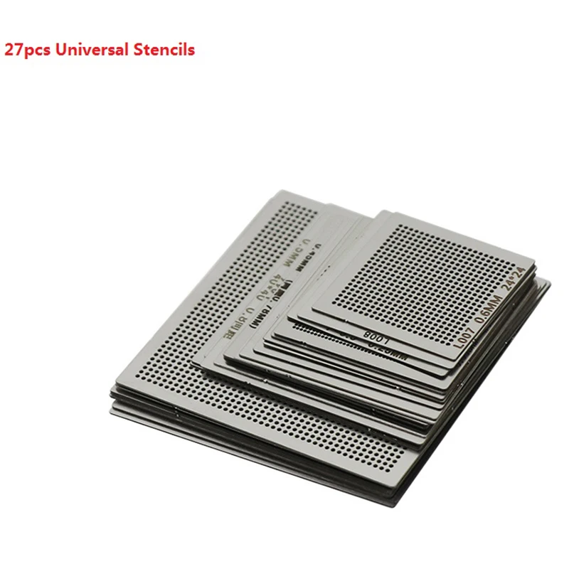 27Pcs/36pcs BGA Stencils Universal Direct Heating Stencil With BGA Reballing Kit For SMT SMD IC Chip Reball Repair Tools