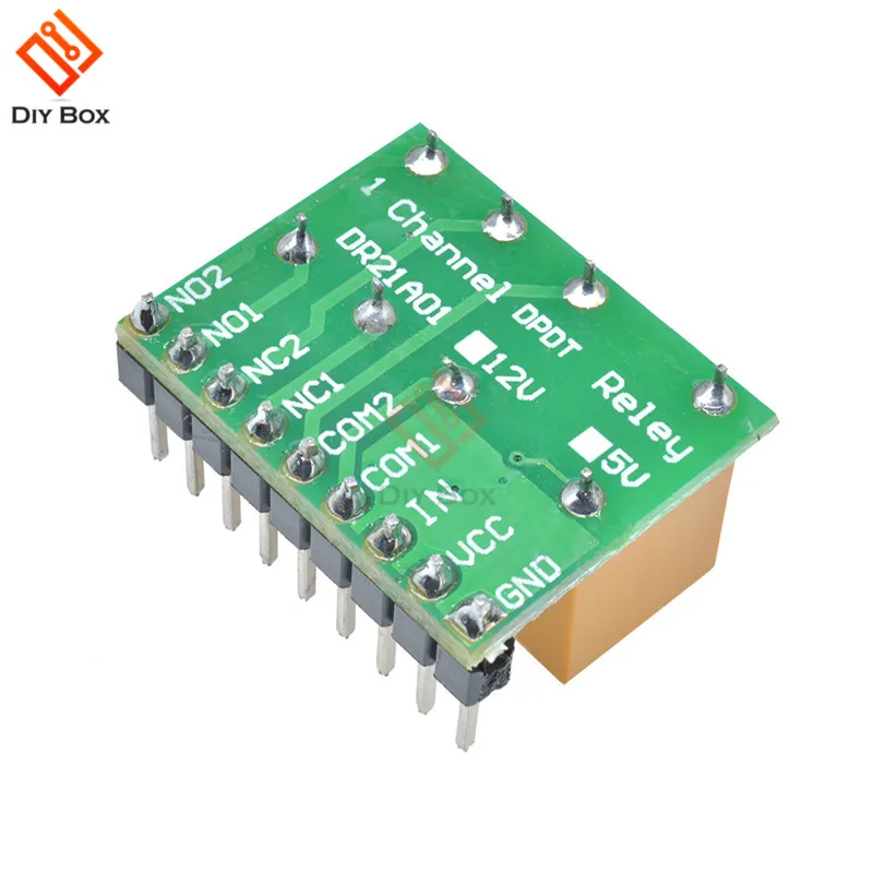 Ultra-small Double Pole Double Throw Polarity Relay Module Mini DC 5V 12V 1 Channel DPDT Relay Module Reversal Switch Board