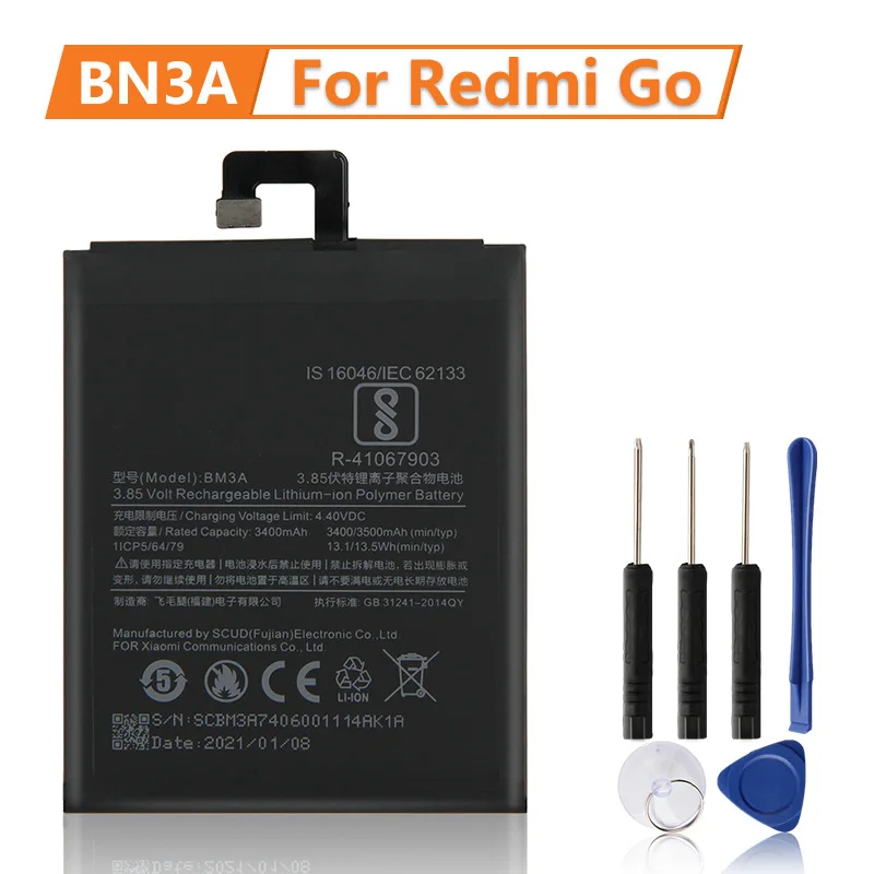 

NEW Replacement Battery BN3A For Xiaomi Redmi Go Battery 100% New Phone Battery 2910mAh