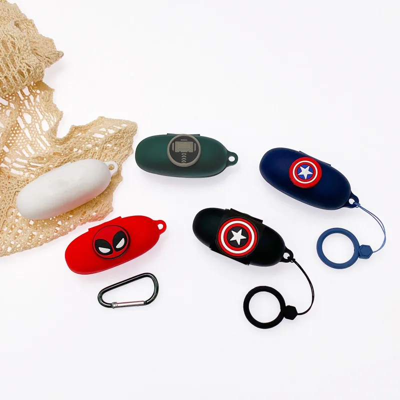 การ์ตูน Marvel หูฟังสำหรับ QCY T17ซิลิโคนหูฟังไร้สายบลูทูธสำหรับ QCY T17 Lanyard