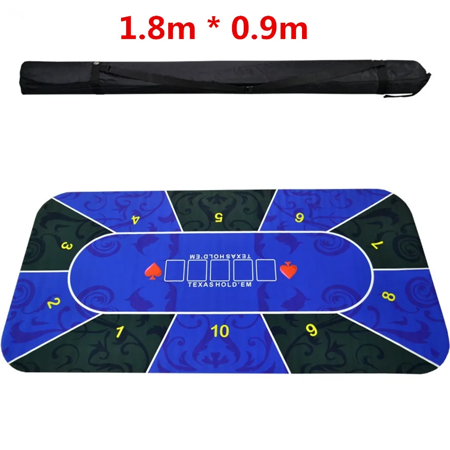 180*90cm Texas Hold'em Tablecloth Poker Board Game Digital Printing Suede Rubber Pad Casino Gaming Roulette Dice Betting Mat