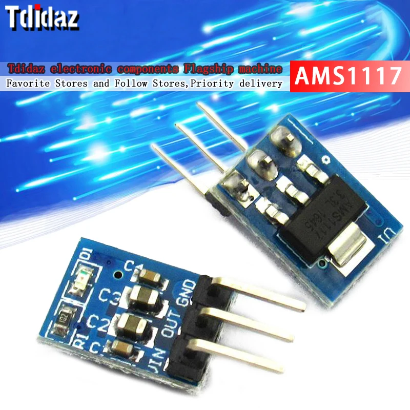 10PCS High Quality 5V to 3.3V For DC-DC Step-Down Power Supply Buck Module AMS1117 LDO 800MA