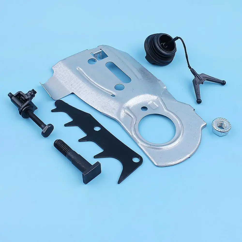 체인 텐셔너 조절기 오일 캡 바 가이드 플레이트 너트 키트, Husqvarna 350 345 340 Jonsered 2141 2145 2150 체인톱 교체 부품