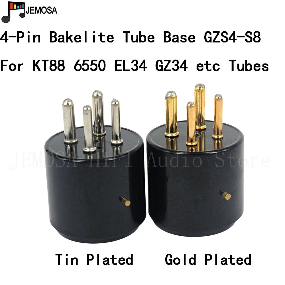 2PCS 4Pins Bakelite Tube Socket  GZS4-S8 Bakelite Tube Base For KT88 6550 EL34 GZ34 Vacuum Tube 4pins to 8pins Free Shipping