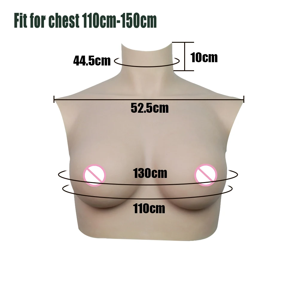 KnowU Crossdress L Size G Cup Silicone Breast Plate for Large Body and Wide Chest Male Transgender Shemale Fake Boobs