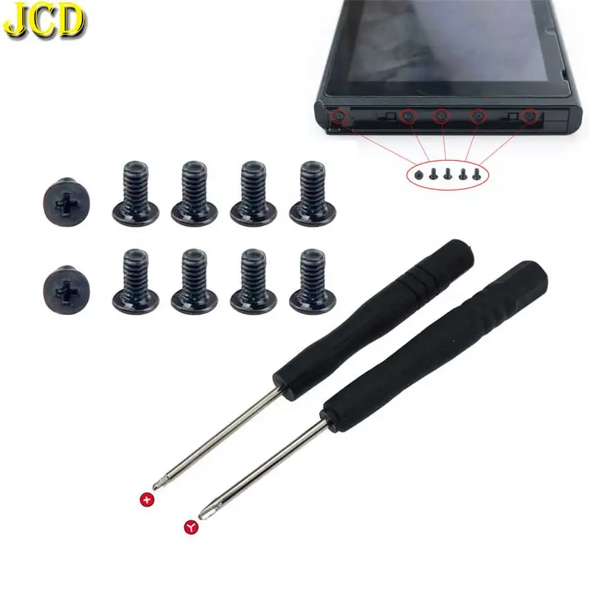 

JCD Cross Screws Replacement For Switch NS Console Rail Left Right Sliders Railway Screws & Screwdriver Tool