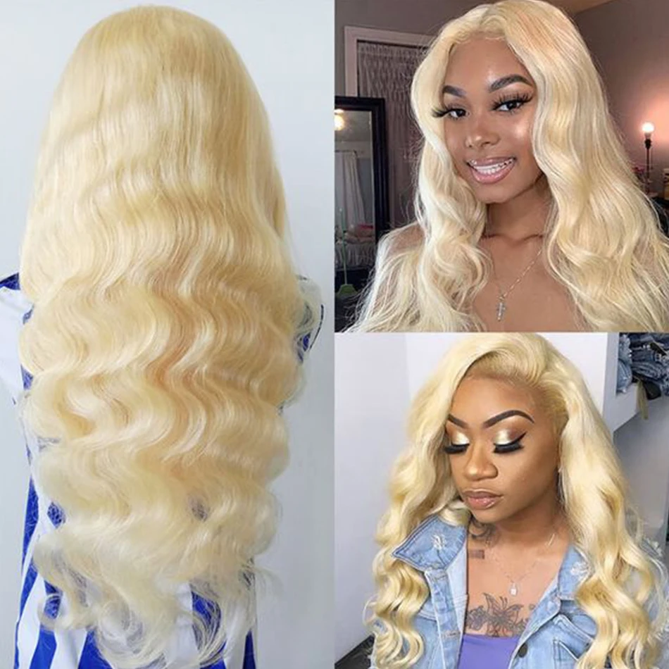 SPARK 613 Blonde Lace Front Wig 13x4 Transparent Lace Frontal Wig Pre Plucked 28 30 Inch Brazilian Body Wave Human Hair Wigs