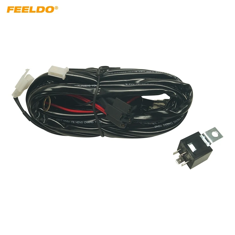 

FEELDO 12V/24V 3M Car LED Light Bar Wire Wiring Harness Switch Relay Kit for Connect Led Work Lamp 1 Lead 2 Lead 4 Lead