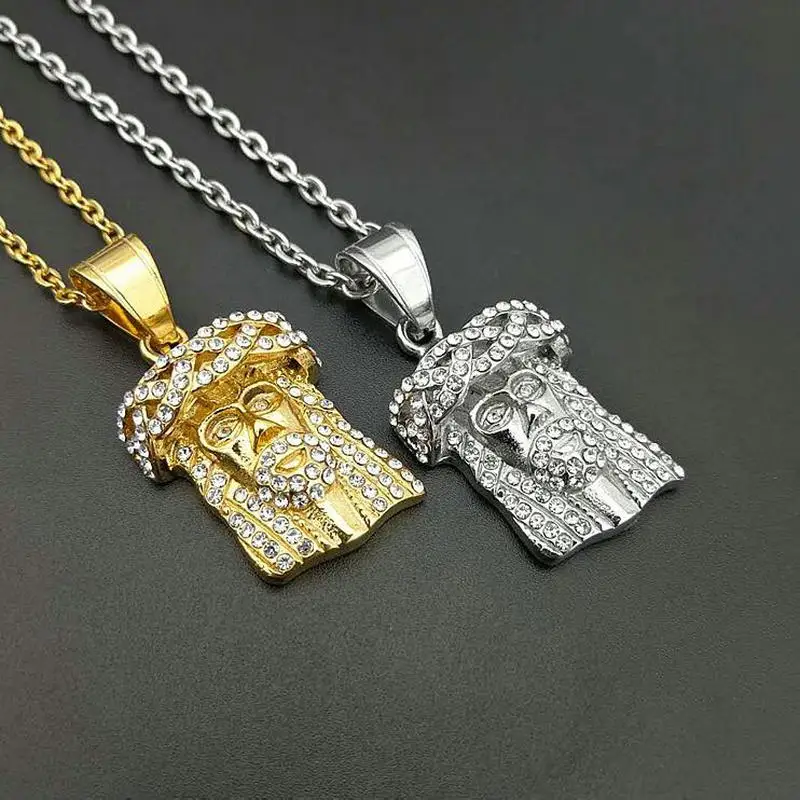 Men\'s Jesus Christ Portrait Pendant Necklace Stainless Steel Religious Symbol Jewelry for Faith And Fashion