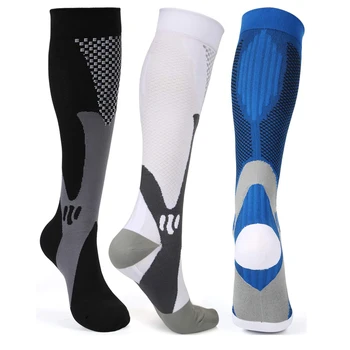 3 paires de chaussettes de Compression pour femmes et hommes, bas d'allaitement médical, 20-30 mmHg, chaussettes de sport, Marathon, cyclisme, varices, course à pied