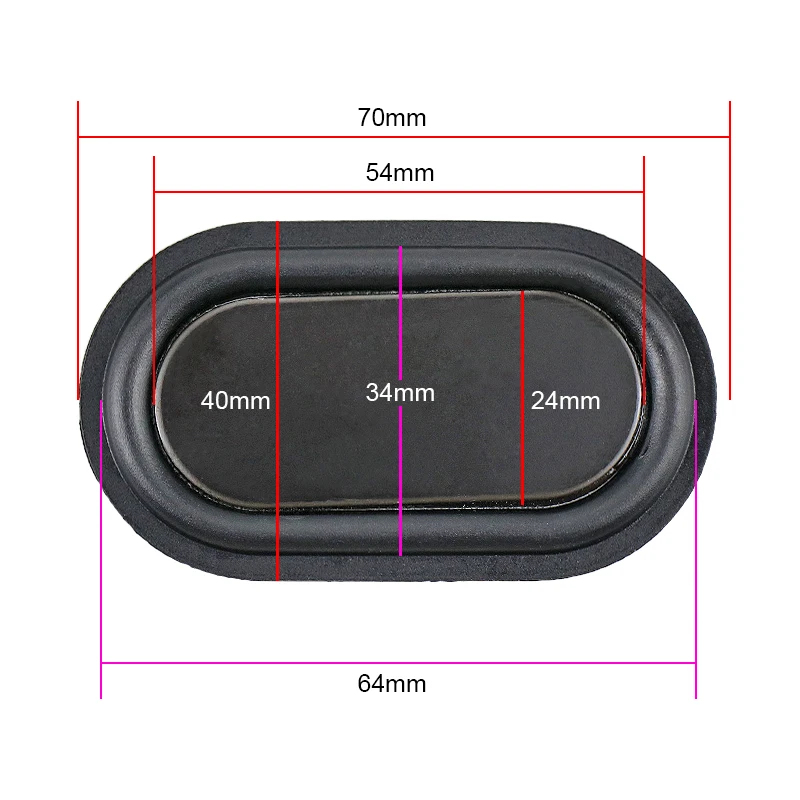 70mm*40mm Bass Vibration Diaphragm Speaker Passive Radiator Iron Plate Diaphragm Repair Bass Subwoofer Vibration Film DIY 2pcs