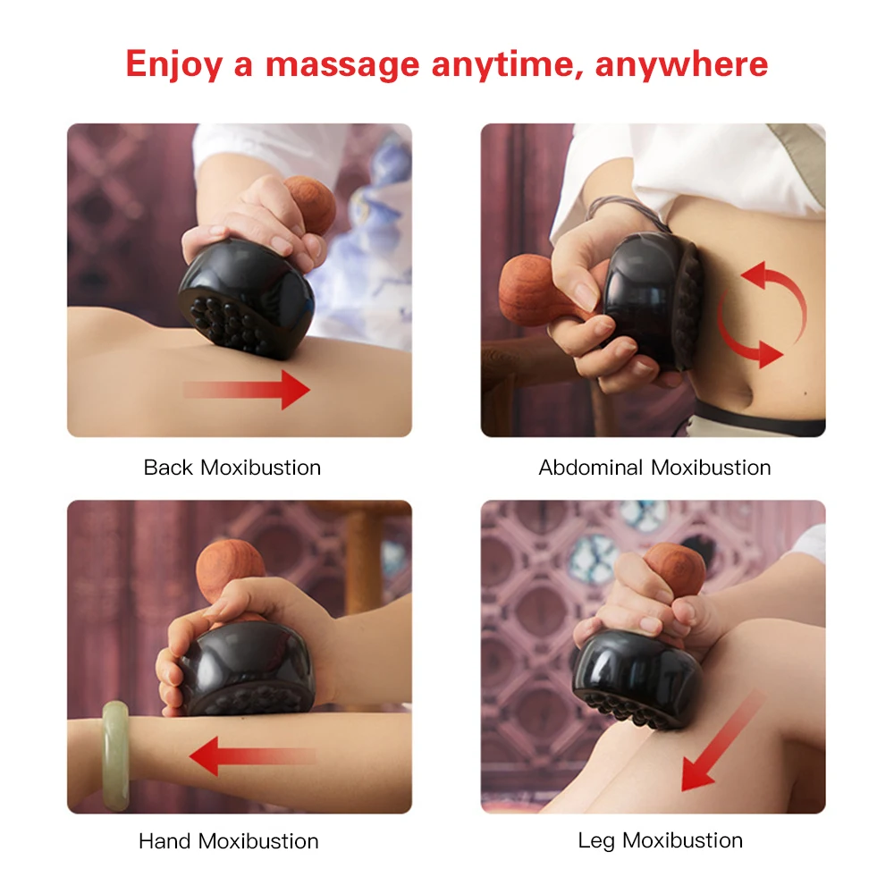 Energy Hot Stone Back Massager for Body Anti Cellulite Gua Sha Slimming Massage Spa Arm Leg Fat Burning Heating Pain Relief