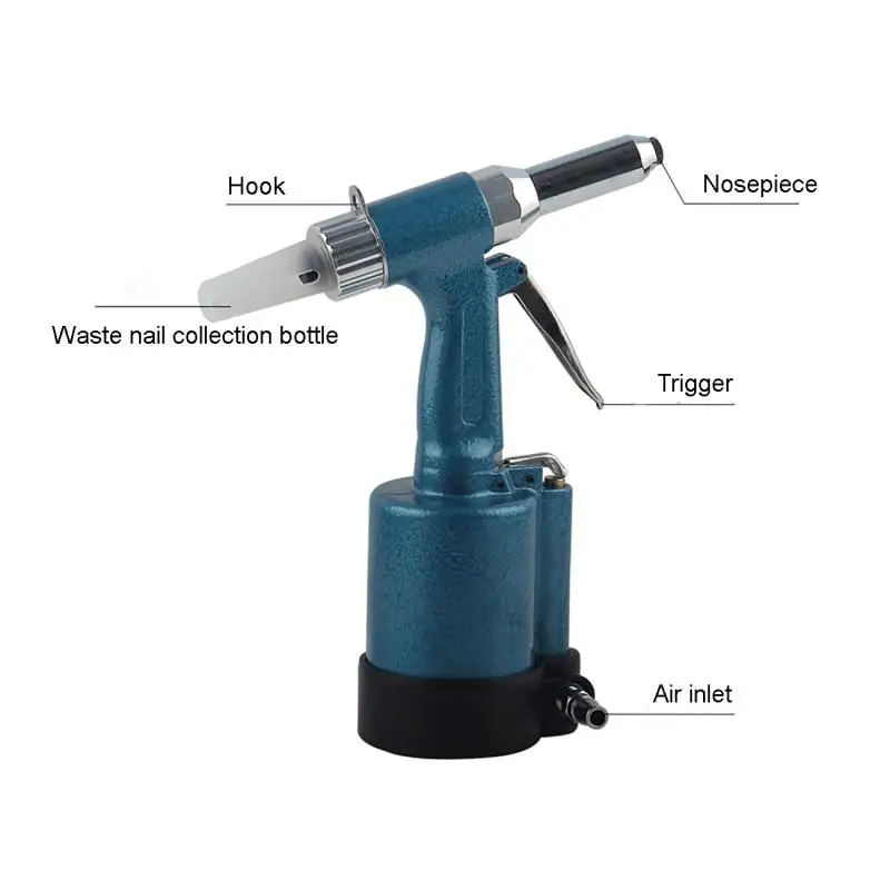 2.4-5.0MM Industrial Pneumatic Air Hydraulic Rivet Gun Riveter Nut Riveting Tool Pneumatic Riveting Gun Rivet Tool Riveter Gun